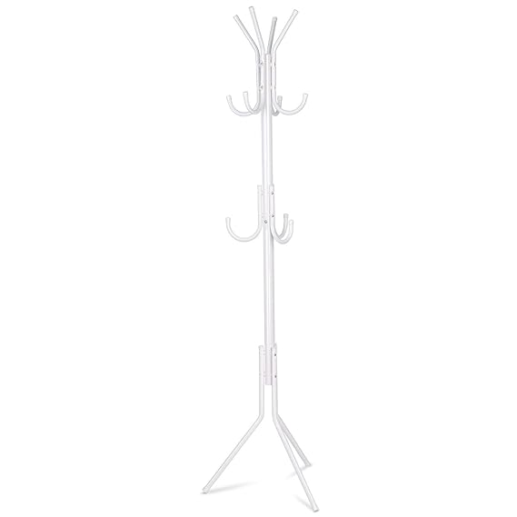 INTEY Garderobenständer Stabil Metall Kleiderständer Garderobe mit 11 Haken Höhe 173 cm, passt gut am Eingang, im Flur, Wohnz