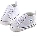 WAYLONGPLUS Infant Cute Canvas Sneaker Toddler Prewalker Anti-skid Soft Trainer Shoes (White, Size 12)