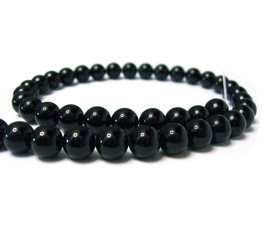 Perlin Onyx Stone Beads, 6mm Rund Poliert, Black, 50 Pieces