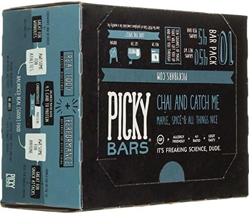 Picky Bars Real Food Energy Bars Chai and Catch Me, 10ct Carton