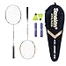 Senston Badminton Set, Two Graphite Shaft Badminton Racquet,Badminton Racket Set,Including Badminton Bag and 2 badminton with grip,2 Set.