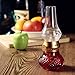 Anpress Decorative Rechargeable Flameless Candle Lantern, Vintage Oil Table Lamp with Blow ON/OFF Control, Dimmer Control Key, Kerosene Lamp, Bedside Lamp,Small Night Light (Red)