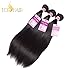 Top Hair Peruvian Virgin Straight Human Hair Weave one Bundle Peruvian Silky Straight Hair Weft Black Natural Color(100g 10inch)