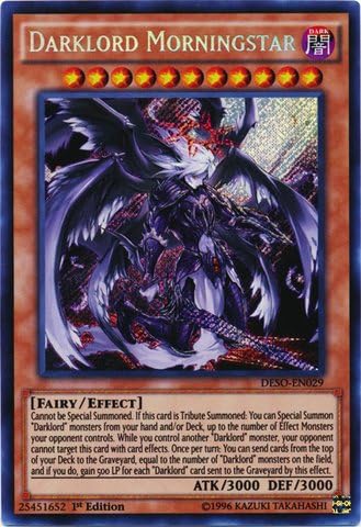 YugiOh Darklord Morningstar (DESOEN029) Destiny Soldiers 1st Edition Secret Rare