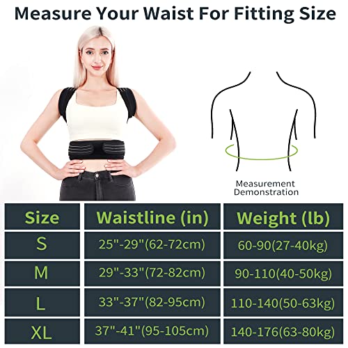 VOLOSA Back Brace Posture Corrector for Women and Men, Adjustable Upper Back Straightener Hunchback Corrector for Spine, Back, Neck, Clavicle and Shoulder, Improves Posture and Pain Relief (L)