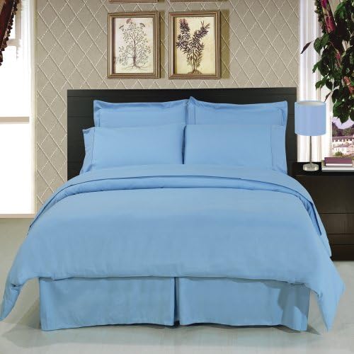 8-Piece Bedding 1200 Thread Count Down Alternative Comforter (Blue, California King)