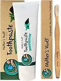 Mother's Vault's All Natural Peppermint Charcoal Toothpaste + Free Eco-friendly Bamboo Toothbrush