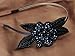 Alilang Womens Flapper Crystal Beaded Black Blue Flower Headband