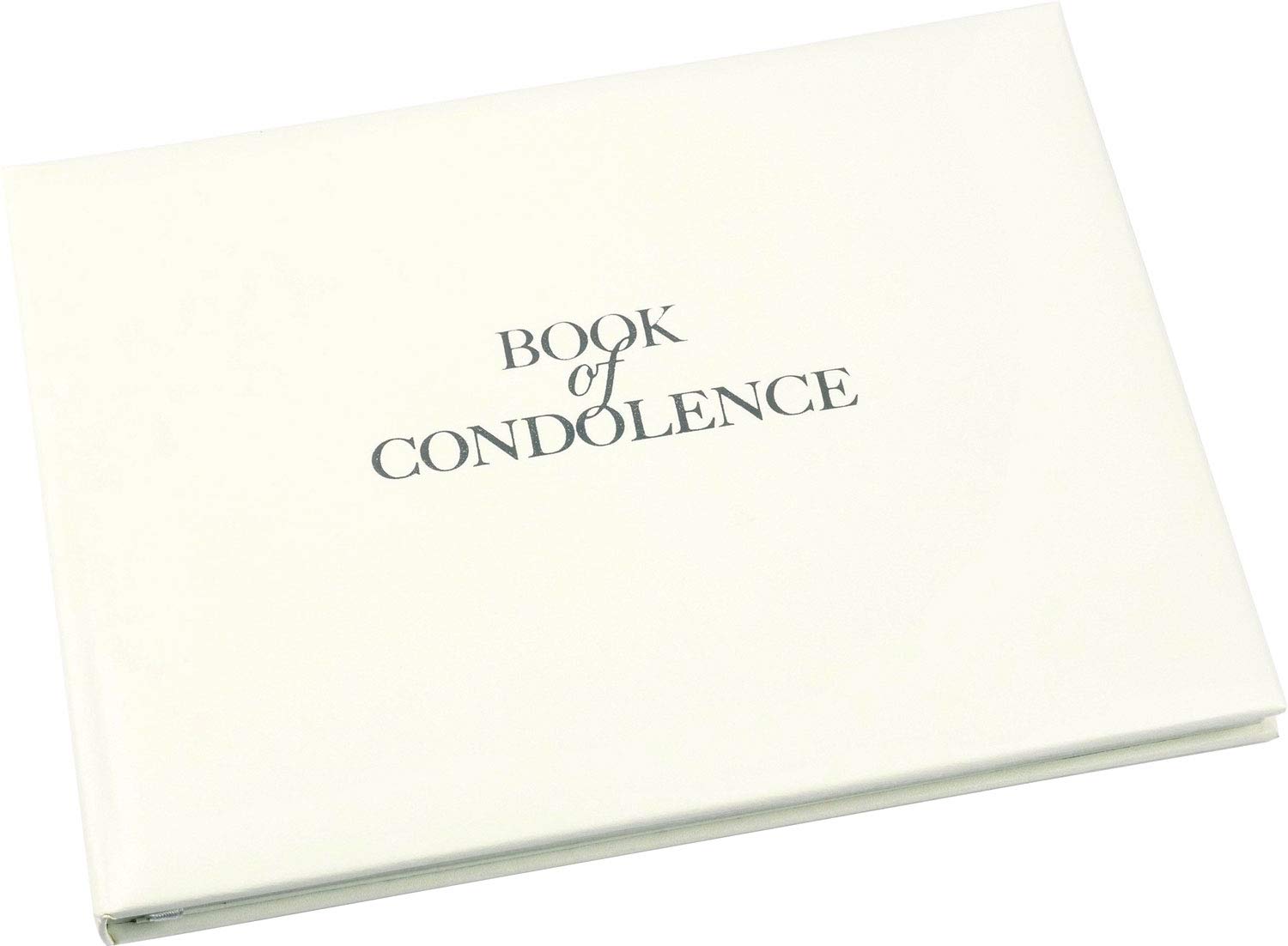 Book of Condolence - 96 Pages with Silver Gilt Pages & Storage Box - Hardcover Memorial Guest Book with 1152 Message Lines & Keepsake Pocket - for Funeral Services (White, 265x195mm)