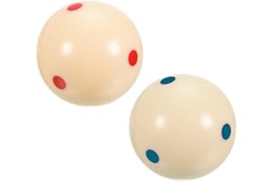 M METERXITY 2 Pack Pool-Billiard Cue Ball - Large Training Pool Ball, Red/Bule 6 Dots, Apply to Billiard Room/Game Room (2-1/