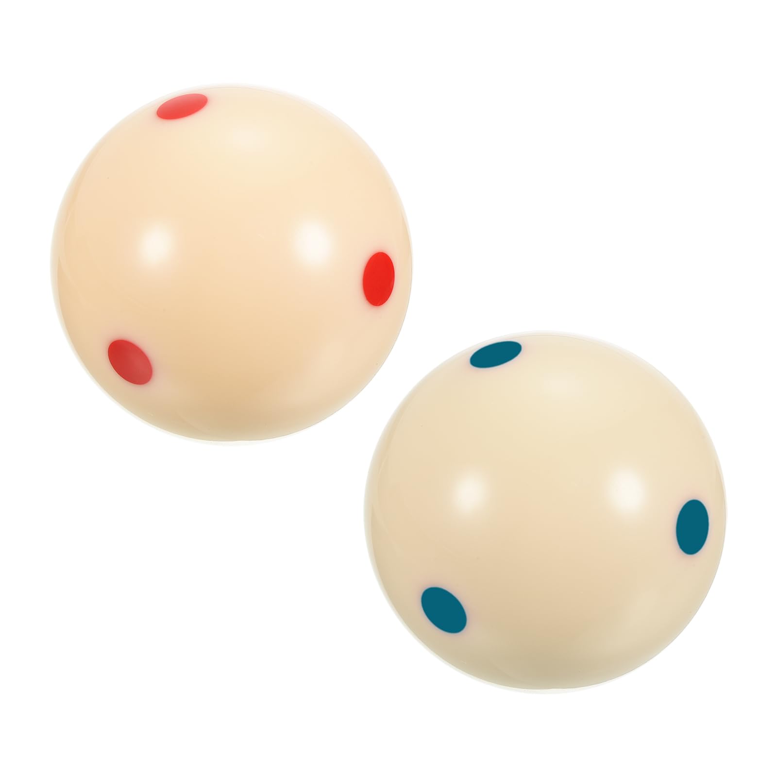 M METERXITY 2 Pack Pool-Billiard Cue Ball - Large Training Pool Ball, Red/Bule 6 Dots, Apply to Billiard Room/Game Room (2-1/4 Inch 57.2mm Dia, Beige)