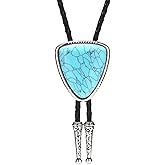 Doitby Turquoise Bolo Tie for Men, Leather Braided Necktie Western Cowboy Bola Tie Costume Accessories for Men Women