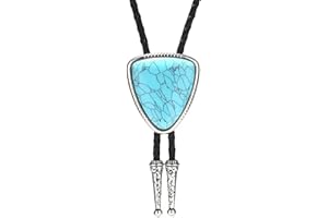 Doitby Turquoise Bolo Tie for Men, Leather Braided Necktie Western Cowboy Bola Tie Costume Accessories for Men Women