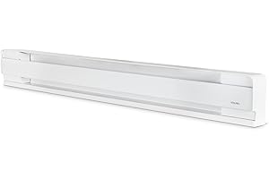 Stelpro B1002W Baseboard Heater 1000W, 47 1/2" x 5 7/8", 240 Volts, B-Series BRAVA Electric Baseboard with Rounded Corners, W