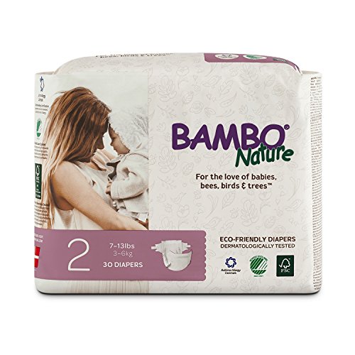 Bambo Nature Premium Baby Diapers, Size 2 (7-13 lbs), 30 Count