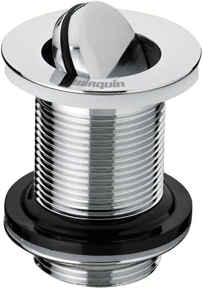 Wirquin 1.25" Brass Basin Waste Rotary Plug Unslotted Chrome Plated