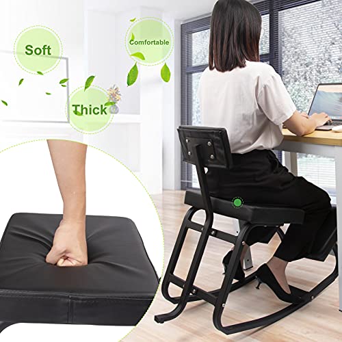 Ergonomic Kneeling Chair with Back Support, Kneeling Stool for Home and