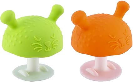 Amazon Heallily 2ピースシリコーンおしゃぶりおもちゃ赤ちゃん噛むおもちゃ幼児おしゃぶりリング感覚おしゃぶりおしゃぶりきのこおもちゃ自然な脳の発達の幼児ベビーシャワーギフトスタイル1 おしゃぶり ベビー マタニティ 通販