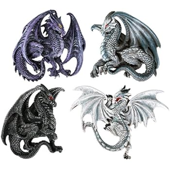 Dragon's Lair Ruth Thompson Set of 4 Collectible Sculptural Dragons Refrigerator Magnets Gift Decor