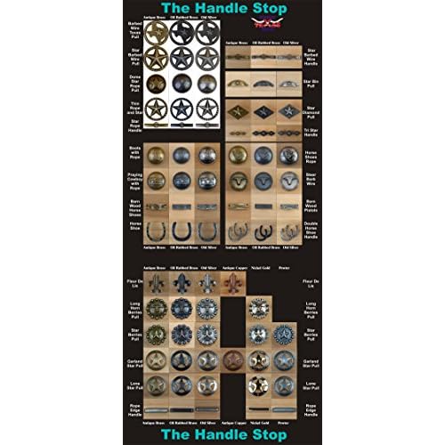 Set Of 6 Thin Rope And Star Drawer Pulls Cabinet Knobs Western