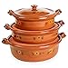 Ancient Cookware, Mexican Clay Flat Cazuela Pot, Medium, 4 Quarts