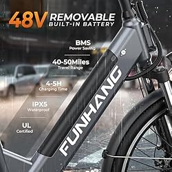 Funhang Electric Bike for Adults, 1000W Peak