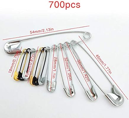 Home 700 Safety Pins Assorted Color Size Set 700pcs Large Small