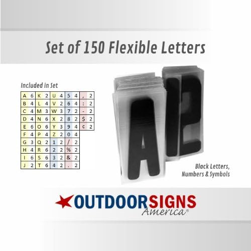 4" Black Changeable Sign Letters for Outdoor Signs