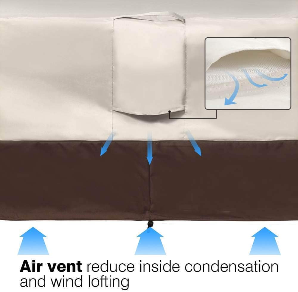 Vailge Waterproof Patio Furniture Set Cover, Lawn Patio Furniture Cover with Padded Handles, Patio/Outdoor Table Cover, Patio/Outdoor Dining Square Table Chairs Cover(Small, Beige & Brown) : Garden & Outdoor