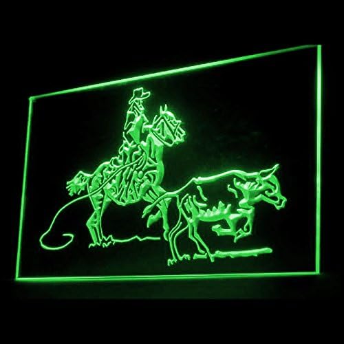 220016 Cowboys Cow Bull Rider Western Texas Horse Display LED Light Neon Sign