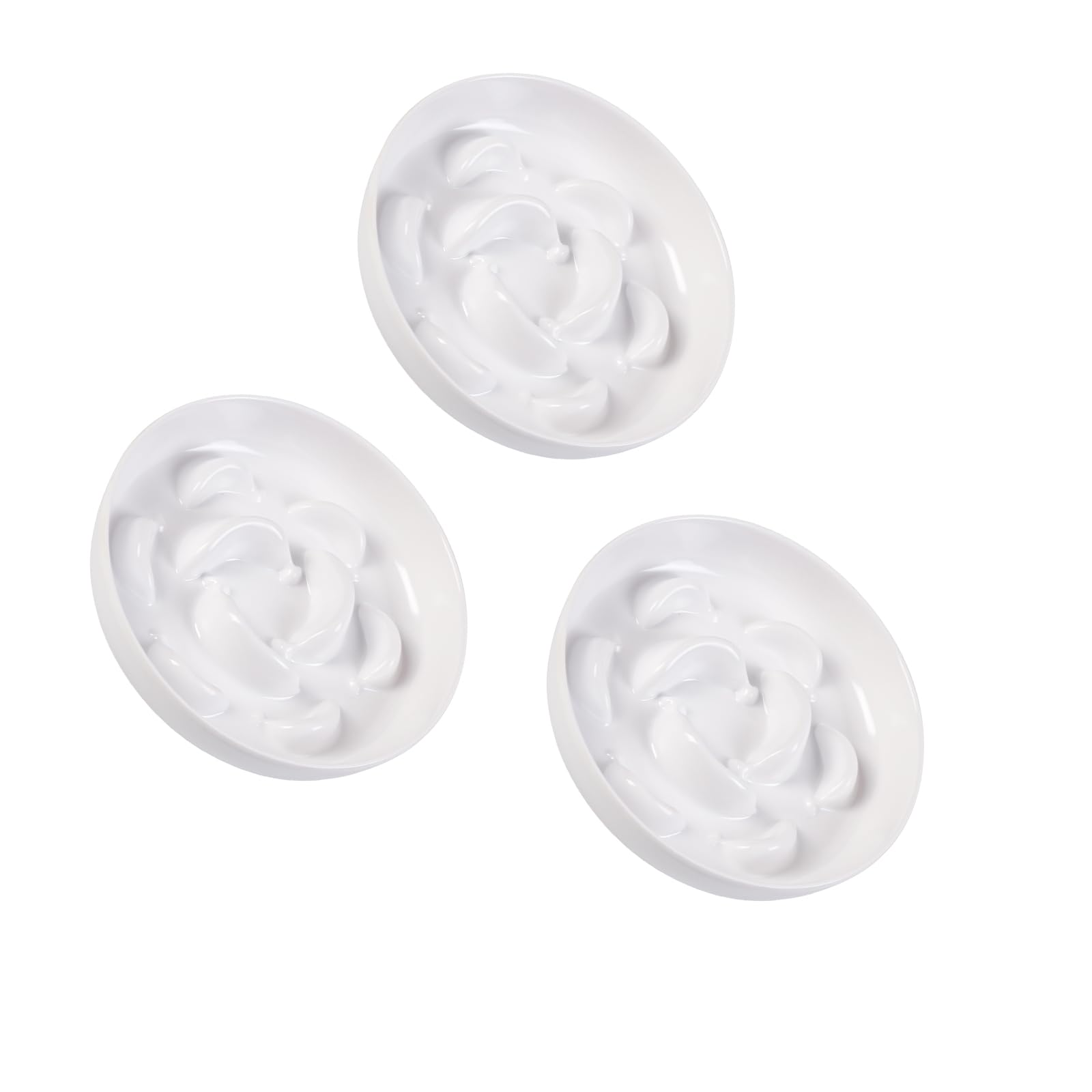 Photo 1 of Melamine Slow Feeder Cat Bowls - Set of 3 Cat Food Dishes - Fun Maze Design for Slow Feeding - Dishwasher Safe - White × 3