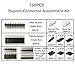 GeeBat 750pcs 40 Pin 2.54mm Pitch Pin Headers W/Single Row Double Row, Straight Right Angle, Female Male Pin Headers, Dupont Connector Housing Female, Dupont Male/Female Pin Connector Kit