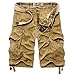 SHDIBA Mens Casual Loose-fit Cargo Shorts Cotton Multi Pocket Sports Wear