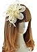 Coolr Fascinator Hair Clip Cocktail Headwear Flower Bridal Headpieces (Beige)