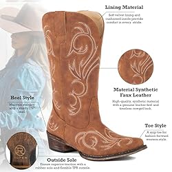 Roper Womens Riley Boot, Tan, 6