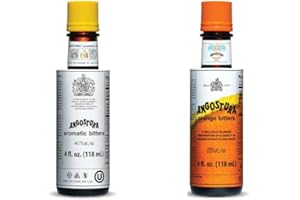 Kingston: Angostura Bitters Original and Orange Bitters (Combo- Pack) - 4oz Bottles, Aromatic and Citrus Infused. Bundled in Kingston safe packaging