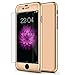 iPhone 7 Plus 5.5 Inch Full Body Hard Case-Auroralove Gold 360 Degree Full Protective Slim Sleek Front Back Case for iPhone 7 Plus 5.5 Inch with Tempered Glass Screen Protector