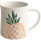 Ins Cute Pineapple Porcelain Coffee Mug Ice Beer Cola Mug Cup Ceramic Travel Cup Pottery Milk Water Cup Tea Mug Cups with Handle for Girlfriend Student Home Office Decoration,White