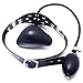 Inflatable Mouth Gag Bound Gag - Davidsource Studded Faux Leather Panel Gag Open Mouth Plug Head Harness Restraints Kit (Padlock 1 Piece)