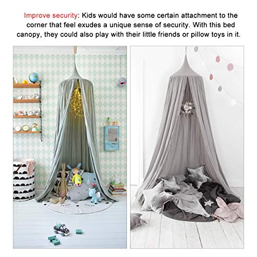 Bed-Canopy-Dyna-Living-Dome-Tent-Room-Decorate-WAssembly-Tools-for-Boys-Girls-Reading-Playing-Indoor-Game-House-Height-90-inch-Grey