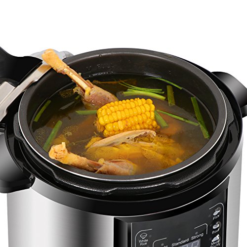 BBBuy 6 Qt 14-in-1 Multi-Use Programmable Electric Pressure Cooker, Slow Cooker, Rice Cooker, SautÃ©, Steamer, Yogurt Maker, Food Warmer, Stainless Steel w/LED Display Screen