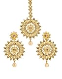 Bindhani Indian Head Bridal Wedding Jewelry Maang Tikka Jewelry Mang Tika Earrings Set