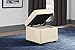 DHP Emily Square Storage Ottoman, Modern Look with Tufted Design, Lightweight, Vanilla Faux Leather