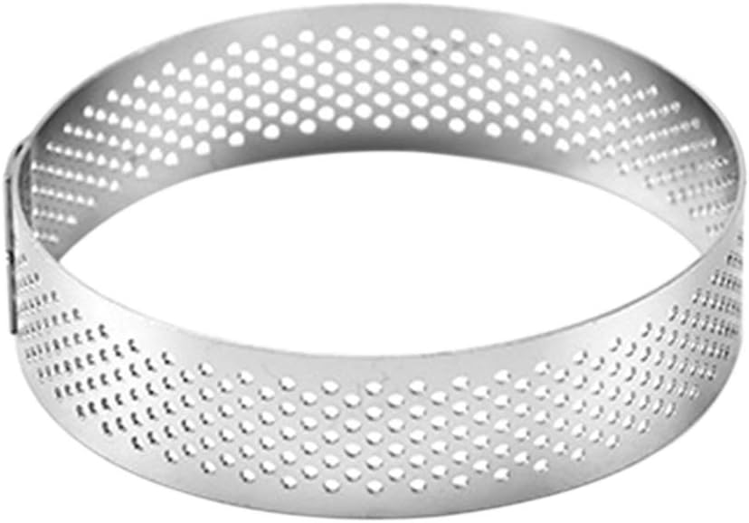 Dkhsy Stainless Steel Cake Ring Mousse Pastry Round Rings Mold with Breathable Hole Kitchen Baking Tool (7-10cm)