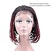 HAIR WAY Box Braided Wigs Bob Lace Front Wig for Black Women Black to Burgundy Glueless Short Bob Braided Lace Wig with Baby Hair for Daily Wear Half Hand Tied 12inches #1b/Burgundy