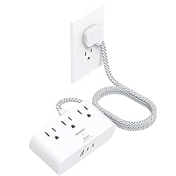 Flat Plug Power Strip, 6 Ft Ultra Thin Flat