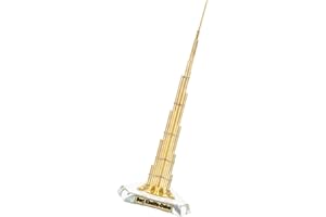 Happyyami Home Decor Khalifa Model Tower Decoration Alloy Dubai Tower Figurine Model European Style World Famous Landmark Building Model for Art Craft Office Home Desktop Decoration
