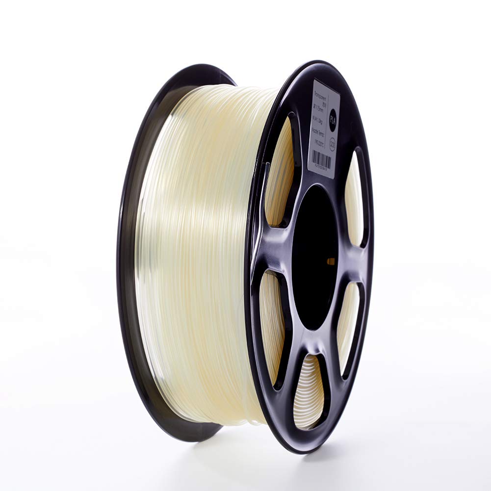 TOPZEAL 3D Plastic Filament PLA Filament 1.75mm 1KG Dimensional Accuracy +/- 0.02mm PLA Transparent 3D Printing Materials Transparent Color