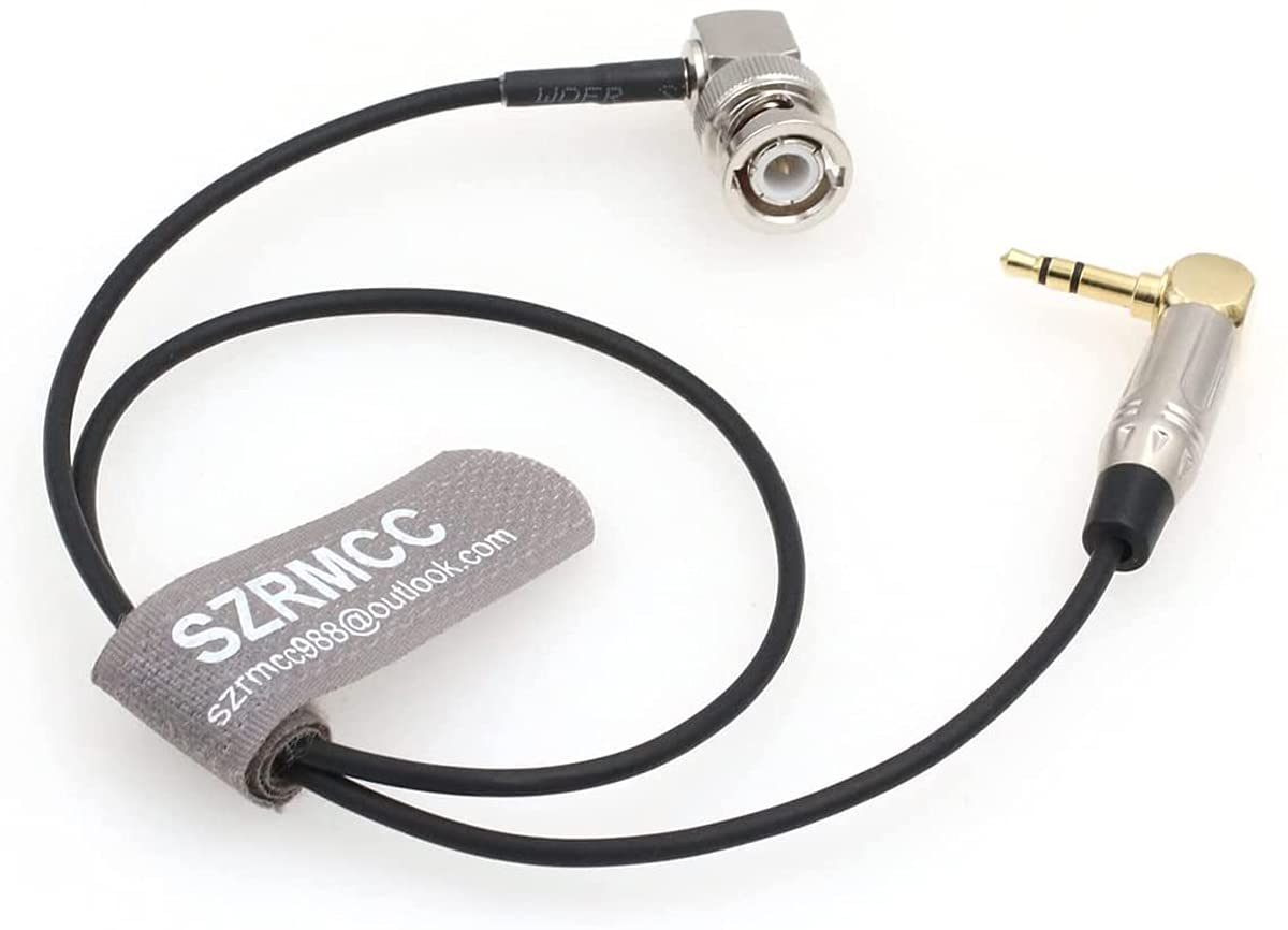 SZRMCC Tentacle Sync Right Angle 3.5mm TRS to BNC Timecode Cable for ARRI Camera C300 C500 F55 PDW-700 (50cm)