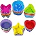 42 pcs Silicone Cupcake Baking Cups, SENHAI Non-Stick Heat Resistant Cake Molds Ice Cube Molds for Making Muffin Chocolate Bread - 6 Shapes